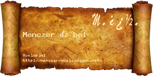 Menczer Ábel névjegykártya