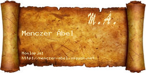 Menczer Ábel névjegykártya